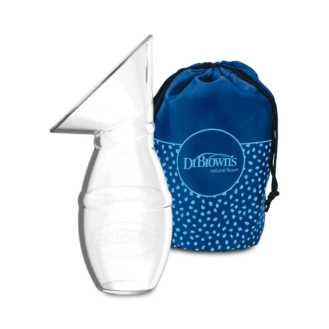 Hakka recolectora de leche con tetero 4oz y tula de transporte, paquete de 3pz, recolector en silicona 100% libre de BPA, diseño ligero y compacto, biberón de 120ml boca ancha, bolsa de viaje - Dr Brown's