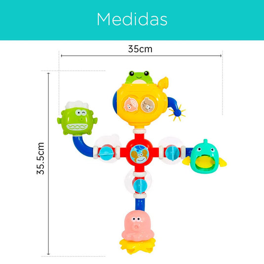 Juguete para la bañera regadera de animales, hecho en material seguro y resistente, ventosas de sujeción firme a superficies lisas, diseño con diferentes colores - Huanger
