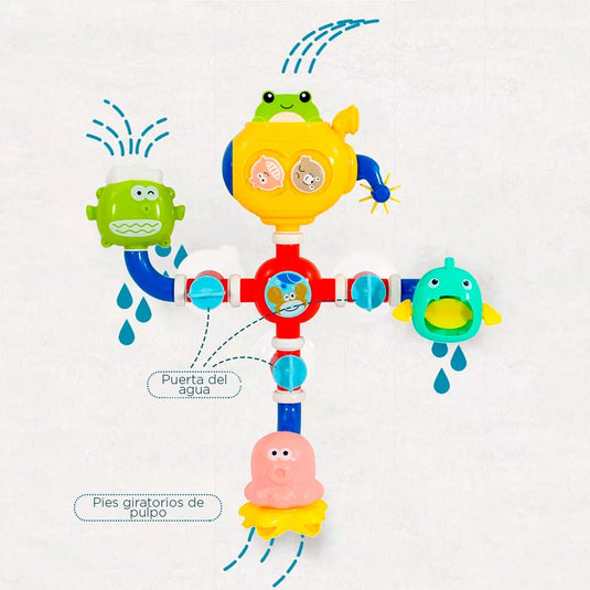 Juguete para la bañera regadera de animales, hecho en material seguro y resistente, ventosas de sujeción firme a superficies lisas, diseño con diferentes colores - Huanger
