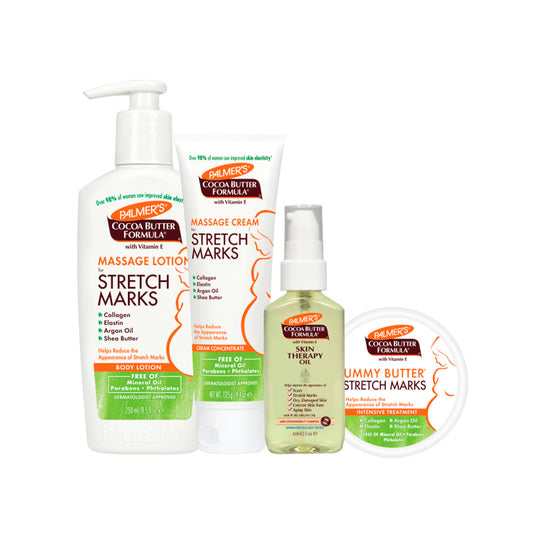 Kit completo para el cuidado de las estrías, cremas esenciales, hidratación y anti estrias - Palmer's