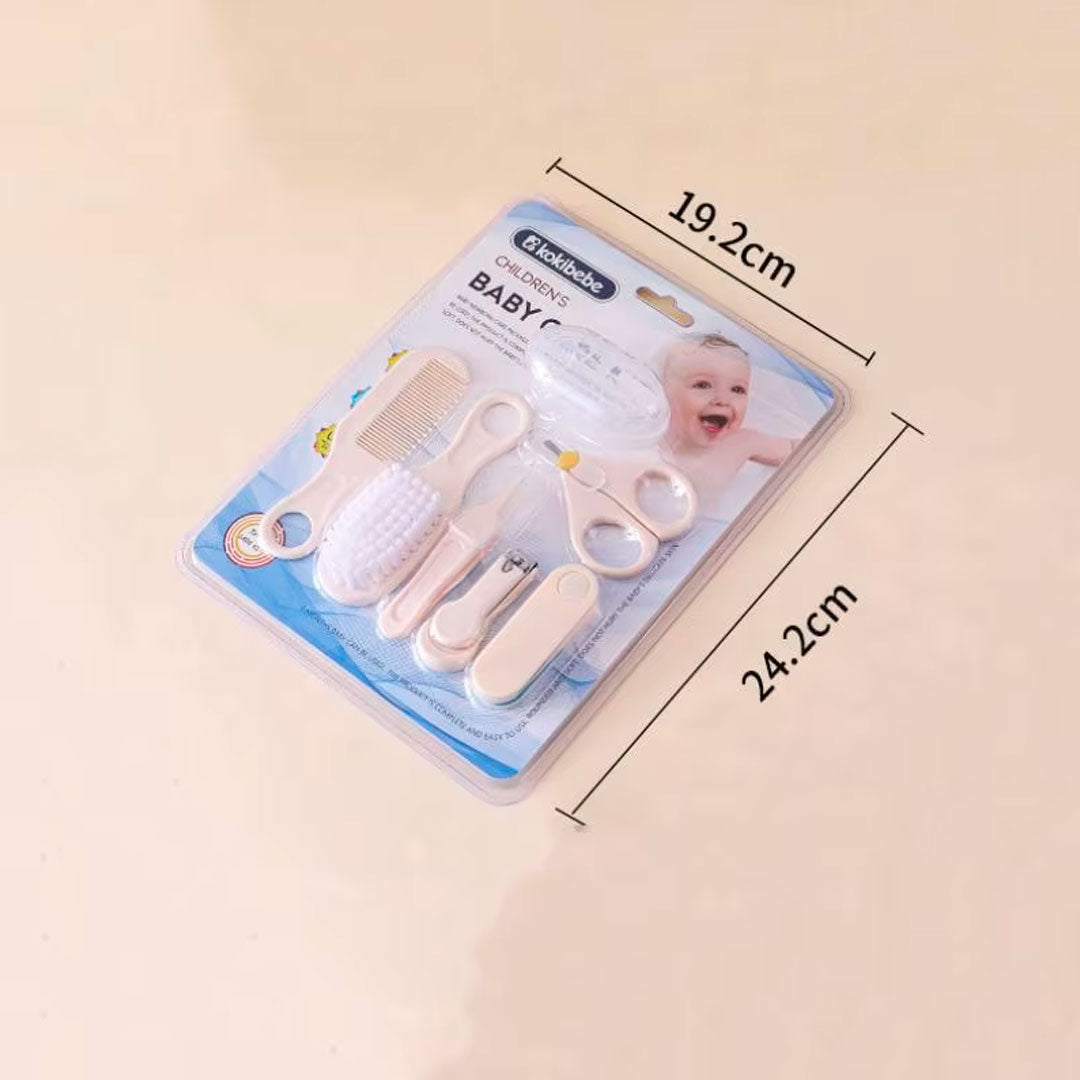 Kit de aseo 7pz color beige para bebé, artículos esenciales para el cuidado, de tamaño compacto ideal para llevarlo a todos lados