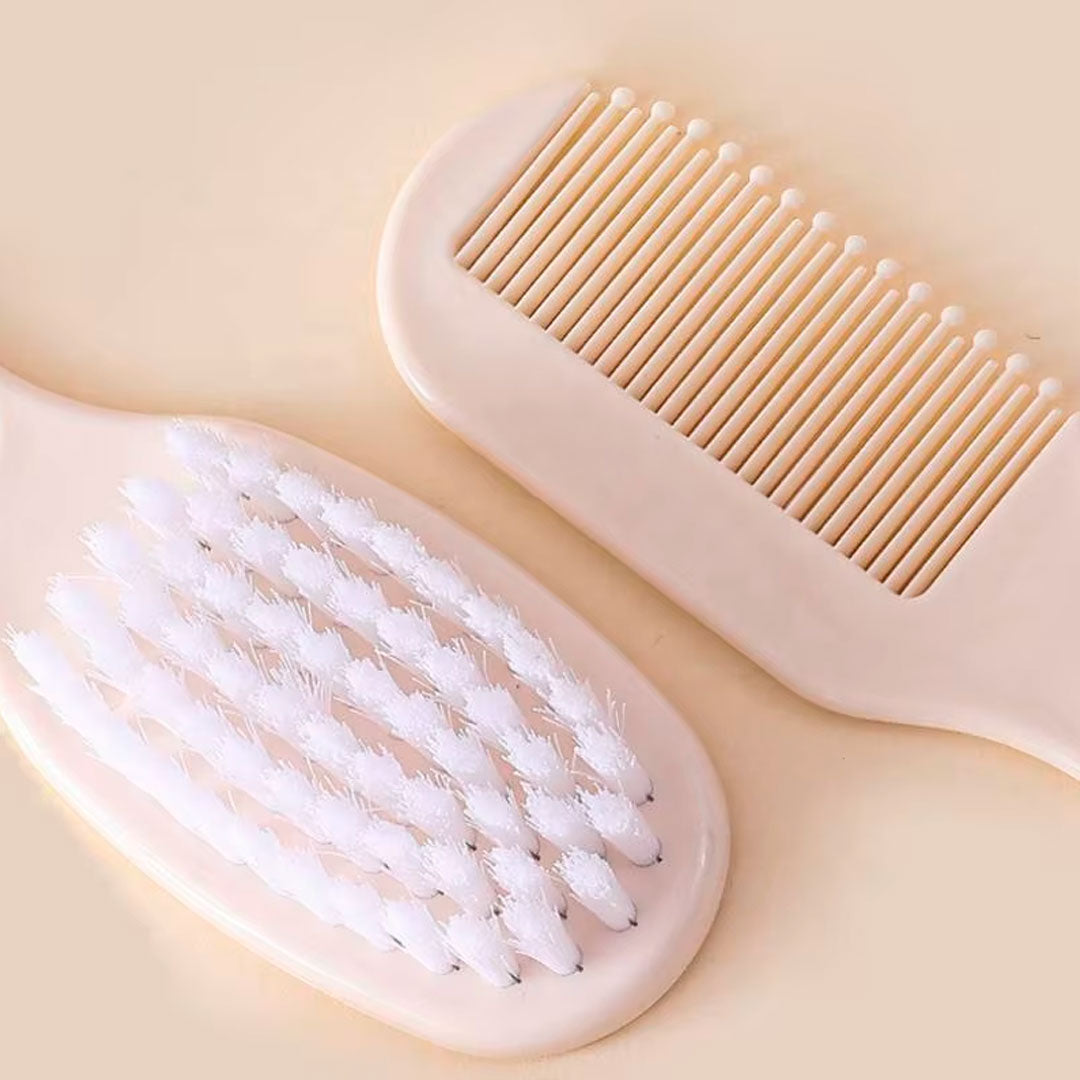 Kit de aseo 7pz color beige para bebé, artículos esenciales para el cuidado, de tamaño compacto ideal para llevarlo a todos lados