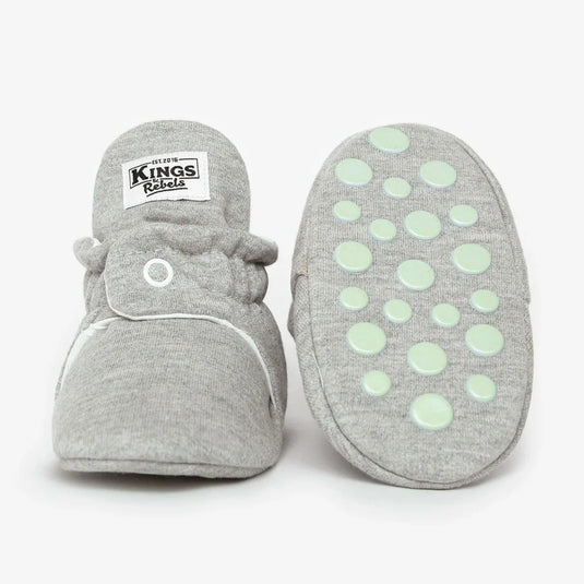 Zapatitos Algodón Gripper Gris para bebé - Kings & Rebels