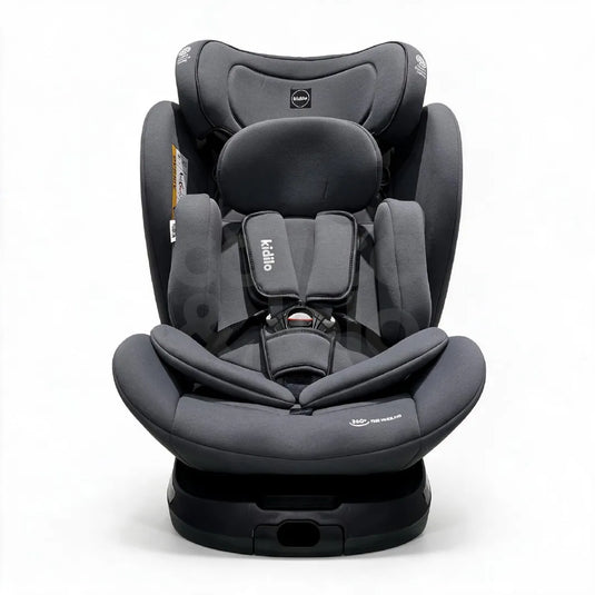 Silla de carro convertible giratoria 360° para bebé, con instalación ISOFIX, arnés de 5 puntos y reposacabezas ajustable, desde recién nacido hasta 36 kg - Kidilo