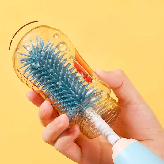 Cepillo lavateteros eléctrico con cabezales intercambiable, inalámbrico, cerdas suaves en silicona grado alimenticio, con carga por USB, con cabezal para mezclar