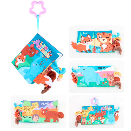 Paquete de 4 libros sensoriales de tela con diferentes texturas