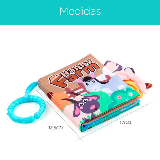 Paquete de 4 libros sensoriales de tela con diferentes texturas