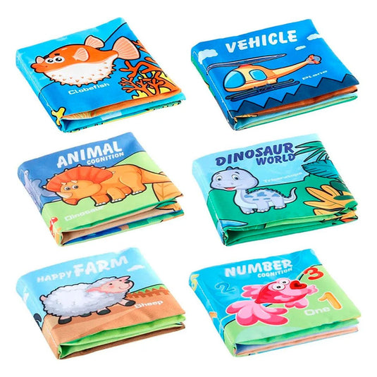 Libro sensorial de tela para bebé, con diseño y colores llamativos, lavable a máquina, hecho en material duradero, hipoalergénico, suave con la piel del bebé