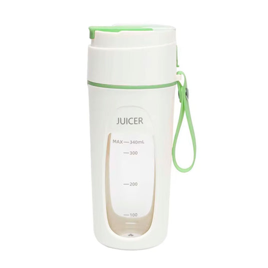 Termo licuadora portátil recargable por USB, capacidad de 340ml, diseño inalámbrico, con agarradera, de tamaño compacto para llevar a todas partes