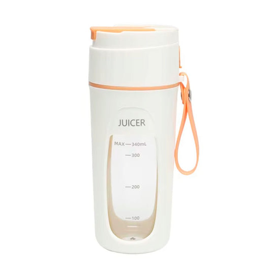 Termo licuadora portátil recargable por USB, capacidad de 340ml, diseño inalámbrico, con agarradera, de tamaño compacto para llevar a todas partes