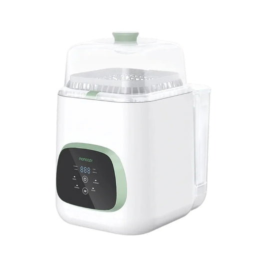 Lavador y esterilizador eléctrico de teteros 4 en 1 KleanPal Pro, lava, esteriliza, seca y almacena en un solo ciclo automático, con 9 modos de lavado y almacenamiento estéril por 72 horas - Momcozy