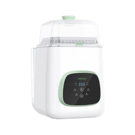 Lavador y esterilizador eléctrico de teteros 4 en 1 KleanPal Pro, lava, esteriliza, seca y almacena en un solo ciclo automático, con 9 modos de lavado y almacenamiento estéril por 72 horas - Momcozy
