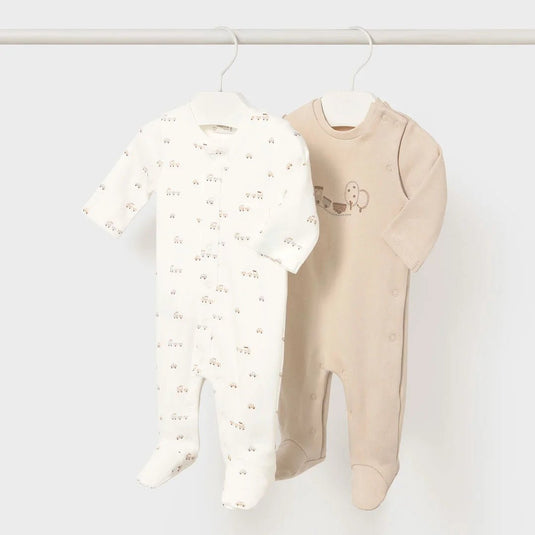 Mameluco manga larga diseño estampado para bebé, pijama con cuello redondo, cierre con botones a presión en la parte delantera, botones a presión en la entrepierna para facilitar la puesta de la prenda - Mayoral