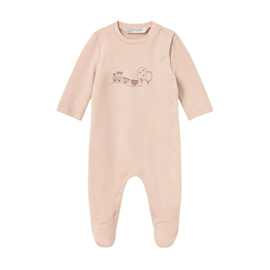 Mameluco manga larga diseño estampado para bebé, pijama con cuello redondo, cierre con botones a presión en la parte delantera, botones a presión en la entrepierna para facilitar la puesta de la prenda - Mayoral