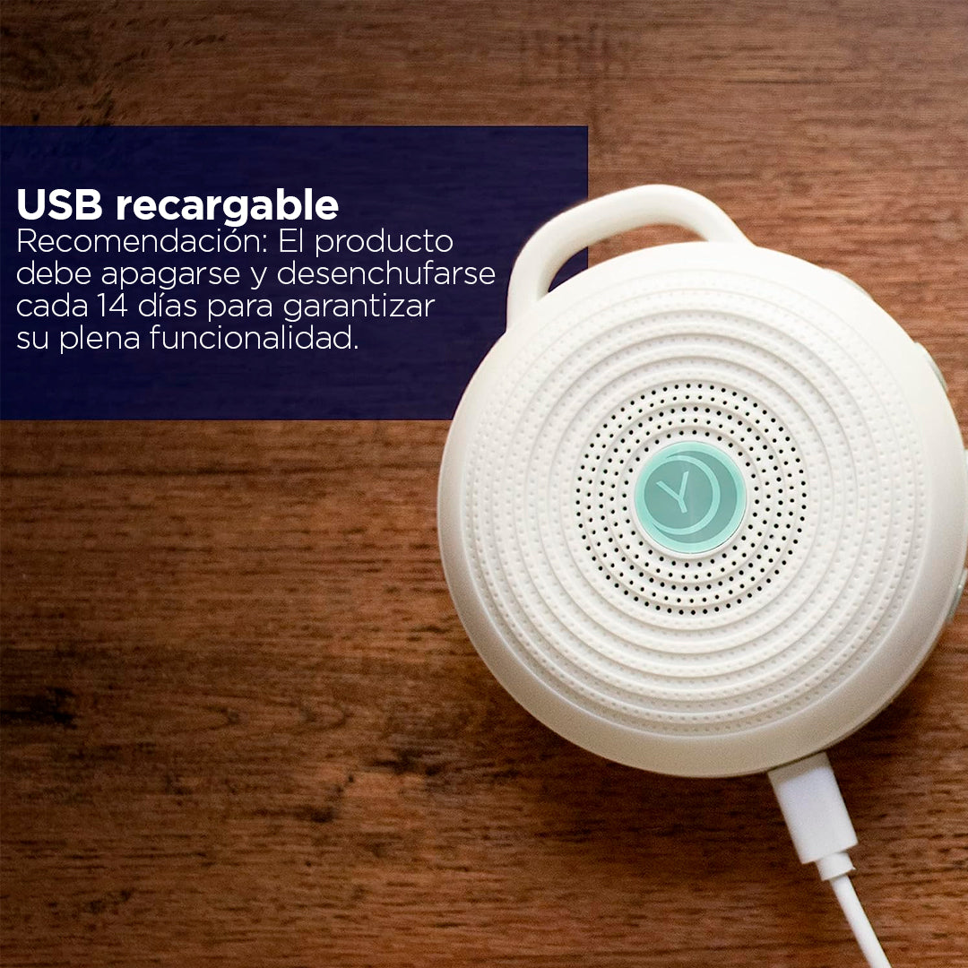 Maquina de ruido blanco Yogasleep, recargable y portátil con 3 sonidos