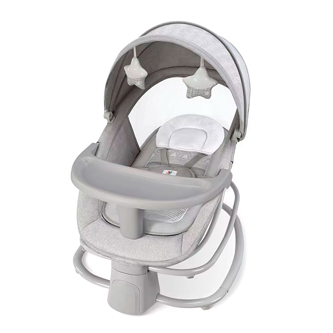Silla mecedora eléctrica 2.0 multifuncional 4 en 1 , con conexión Bluetooth, velocidades ajustables, posiciones de reclinado, temporizador y melodías pregrabadas - Mastela