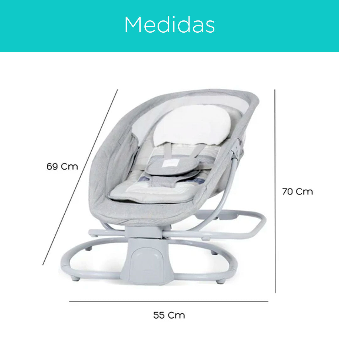 Silla mecedora eléctrica 2.0 multifuncional 4 en 1 , con conexión Bluetooth, velocidades ajustables, posiciones de reclinado, temporizador y melodías pregrabadas - Mastela