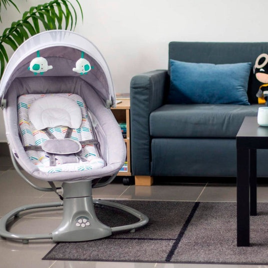 Silla mecedora eléctrica con velocidades, temporizador, mosquitero, música y móviles - Mastela