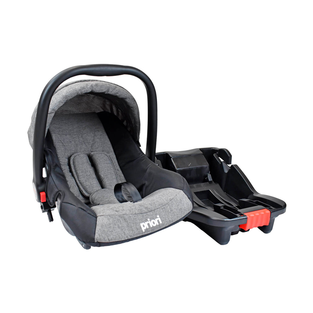 Coche paseador con Portabebés Maverick4, detalles en eco-cuero, canasta de almacenamiento, posición ajustable - PRIORI