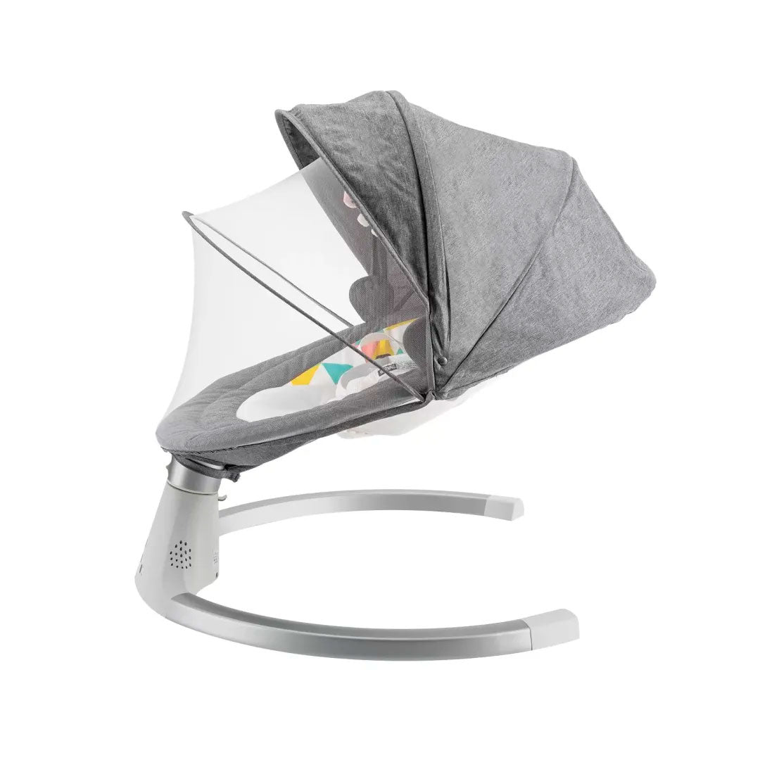 Silla mecedora eléctrica de movimiento oscilatorio, con 5 niveles de velocidad, con melodías preestablecidas y conexión Bluetooth
