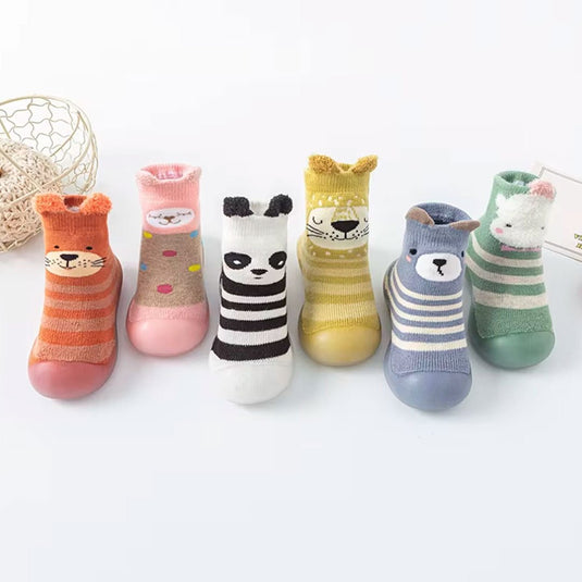Par de medias con suela antideslizante para bebés, divertidos diseños de animales, hechas en algodón, ideal para los primeros pasos - Color&Life - Cocco Semana 2026