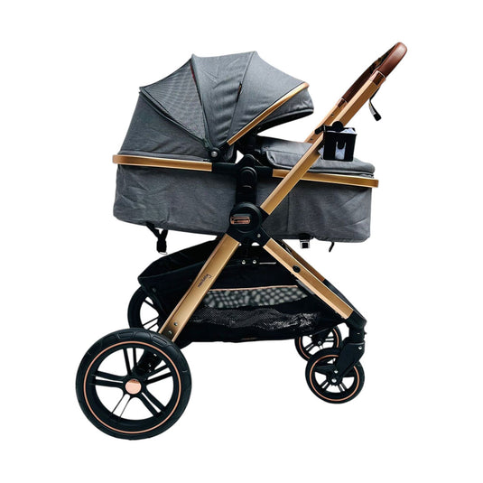 Coche estilo moisés 2 en 1, ajustable a paseador, con cubrepiés, amplia canasta inferior de almacenamiento y portavasos para el tetero - Maxibaby