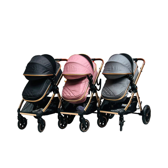 Coche estilo moisés 2 en 1, ajustable a paseador, con cubrepiés, amplia canasta inferior de almacenamiento y portavasos para el tetero - Maxibaby