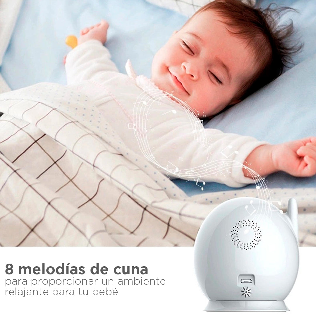 Monitor de 360° para bebé, con pantalla LCD HD de 4,3 Pulgadas, audio bidireccional, monitoreo de temperatura interior y melodías de cuna