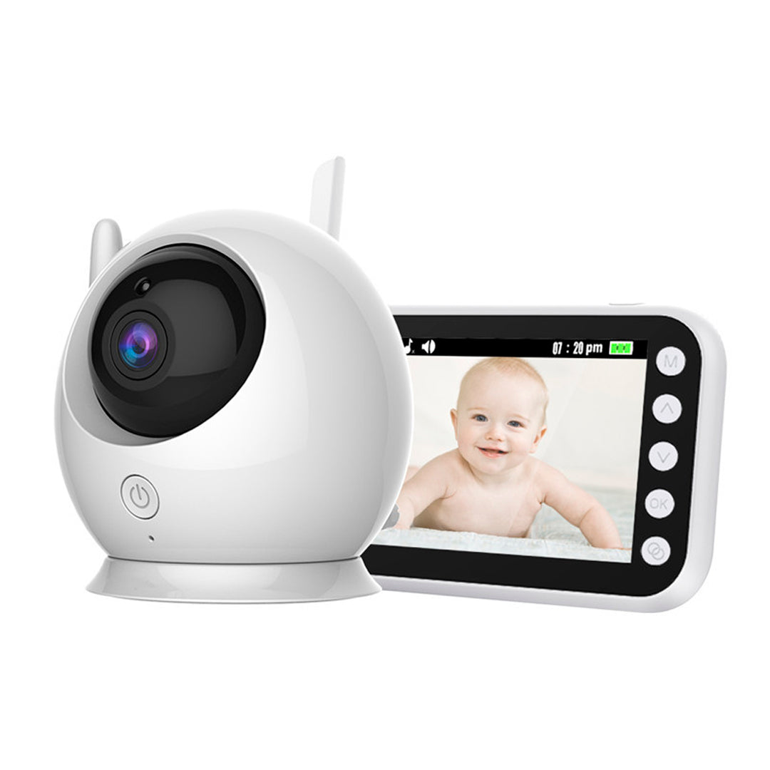 Monitor de 360° para bebé, con pantalla LCD HD de 4,3 Pulgadas, audio bidireccional, monitoreo de temperatura interior y melodías de cuna