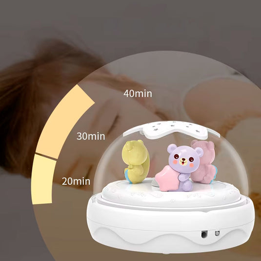 Móvil giratorio cuna con proyección y melodías, detalles coloridos, con mando a distancia o función con botones táctiles, hecho en material resistente - Kids Melody