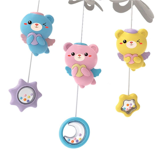 Móvil giratorio cuna con proyección y melodías, detalles coloridos, con mando a distancia o función con botones táctiles, hecho en material resistente - Kids Melody