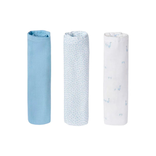 Paquete x3 sábanas muselina estampado de cisnes - Mayoral