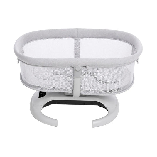 Mecedora eléctrica InfiniOrbit para bebé con balanceo, vibración, Bluetooth, temporizador, asiento reclinable y barra de juguetes - Mastela