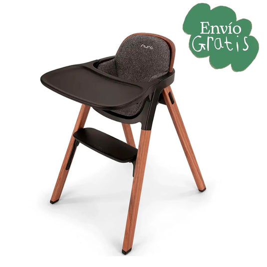 Silla comedor BRYN alta de lujo con diseño holandés, diseñada para usarse hasta aproximadamente los 6 años, con reposapiés ajustable y cinturón con tres puntos de ajustes, elaborada con madera de alta calidad - Nuna