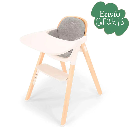 Silla comedor BRYN alta de lujo con diseño holandés, diseñada para usarse hasta aproximadamente los 6 años, con reposapiés ajustable y cinturón con tres puntos de ajustes, elaborada con madera de alta calidad - Nuna