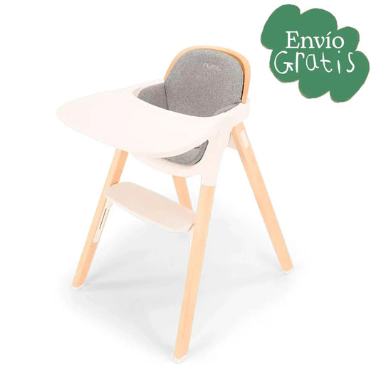 Silla comedor BRYN alta de lujo con diseño holandés, diseñada para usarse hasta aproximadamente los 6 años, con reposapiés ajustable y cinturón con tres puntos de ajustes, elaborada con madera de alta calidad - Nuna