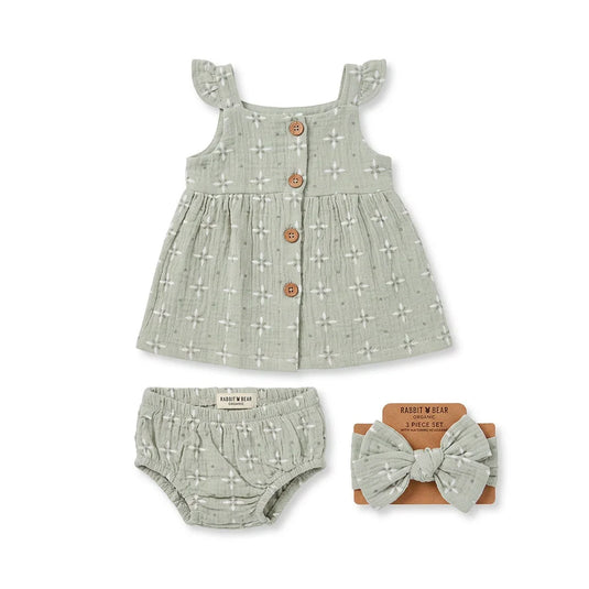 Vestido estampado con diadema moño a juego - Rabbit & Bear