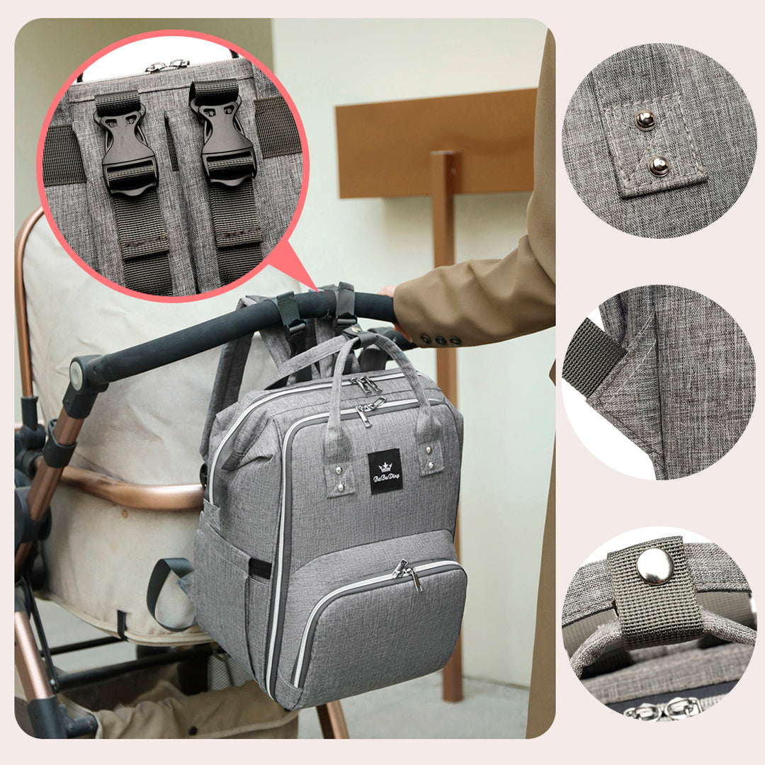 BaBuDing - pañalera tipo morral, unisex, de gran capacidad y con soporte para coche.