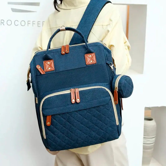 Pañalera moisés con monedero Gris premium para bebés, multifuncional con cuna-cambiador incorporado, de gran capacidad y múltiples compartimentos