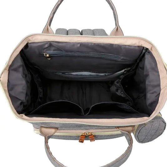 Pañalera moisés con monedero Gris premium para bebés, multifuncional con cuna-cambiador incorporado, de gran capacidad y múltiples compartimentos