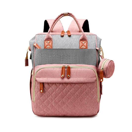 Pañalera moisés con monedero Gris premium para bebés, multifuncional con cuna-cambiador incorporado, de gran capacidad y múltiples compartimentos