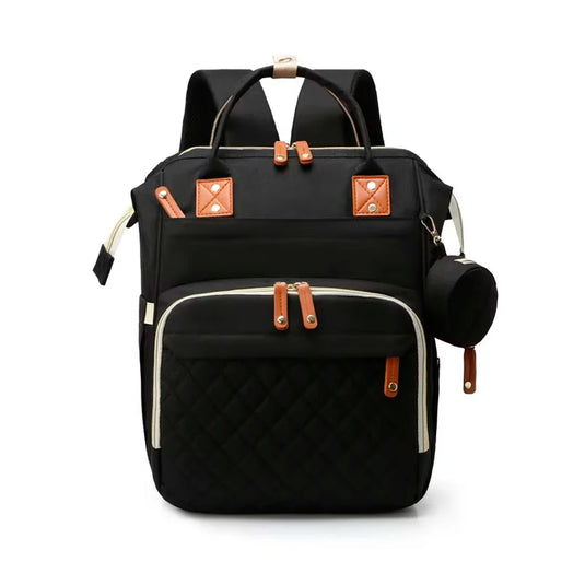 Pañalera moisés con monedero Gris premium para bebés, multifuncional con cuna-cambiador incorporado, de gran capacidad y múltiples compartimentos