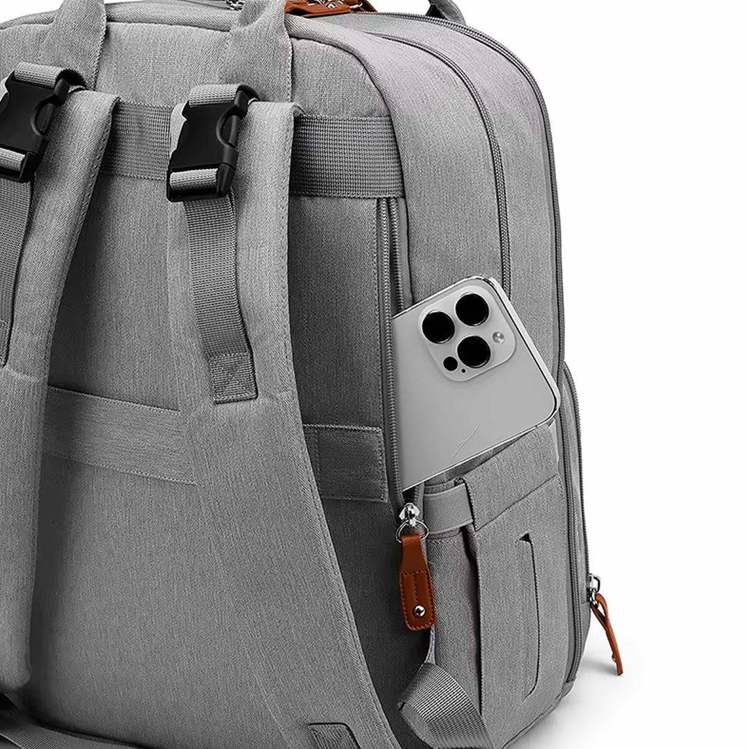 Pañalera morral con monedero y cambiador portátil, buena capacidad de almacenamiento, hecha en material resistente, múltiples bolsillos separados, correas ajustables - GoodMum