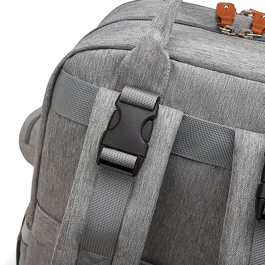 Pañalera morral con monedero y cambiador portátil, buena capacidad de almacenamiento, hecha en material resistente, múltiples bolsillos separados, correas ajustables - GoodMum