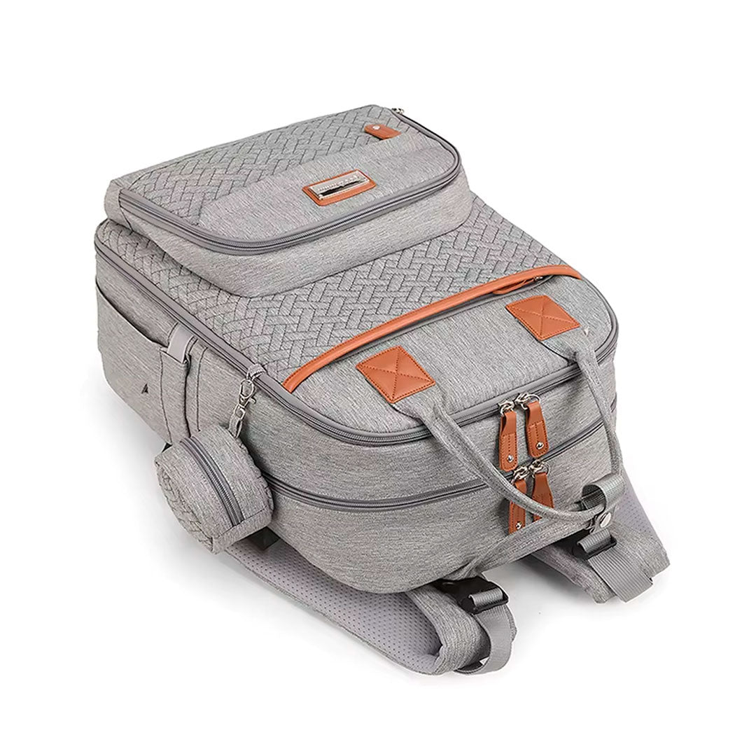 Pañalera morral con monedero y cambiador portátil, buena capacidad de almacenamiento, hecha en material resistente, múltiples bolsillos separados, correas ajustables - GoodMum