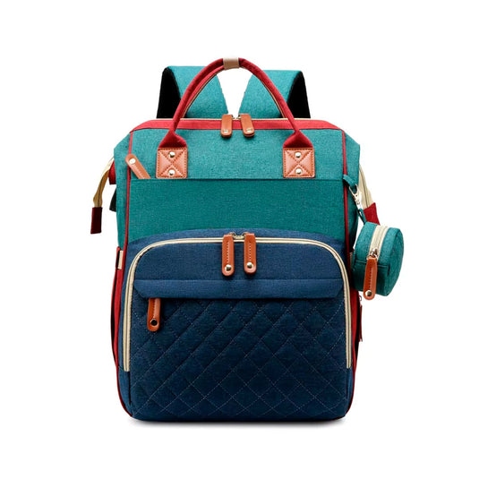 Pañalera multifuncional con monedero, buena capacidad de almacenamiento, en materiales de alta calidad impermeable, con bolsillos térmicos, bolsillo de seguridad trasero para celular, laterales para botella y pañitos húmedos