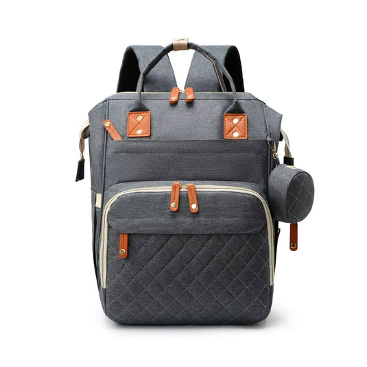 Pañalera multifuncional con monedero, buena capacidad de almacenamiento, en materiales de alta calidad impermeable, con bolsillos térmicos, bolsillo de seguridad trasero para celular, laterales para botella y pañitos húmedos