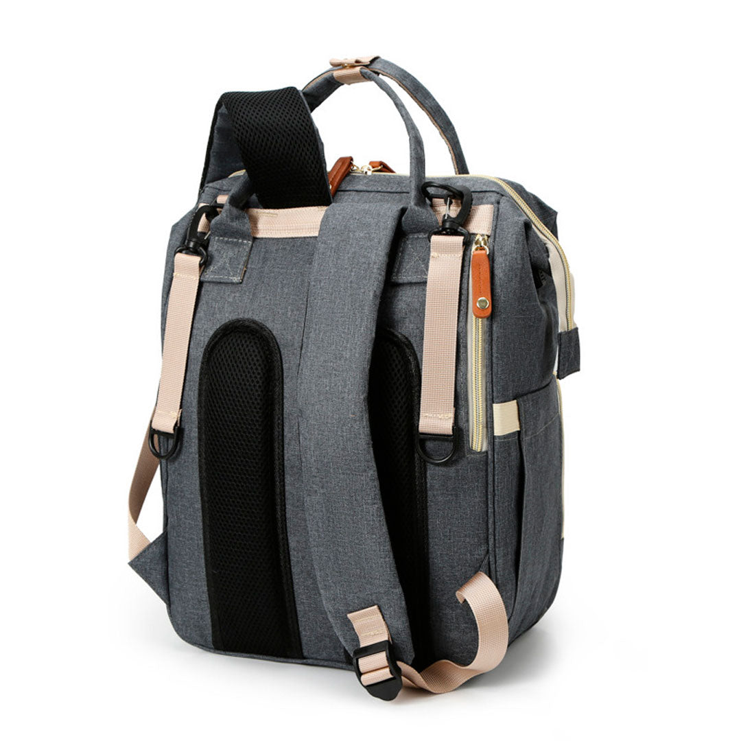 Pañalera multifuncional con monedero, buena capacidad de almacenamiento, en materiales de alta calidad impermeable, con bolsillos térmicos, bolsillo de seguridad trasero para celular, laterales para botella y pañitos húmedos