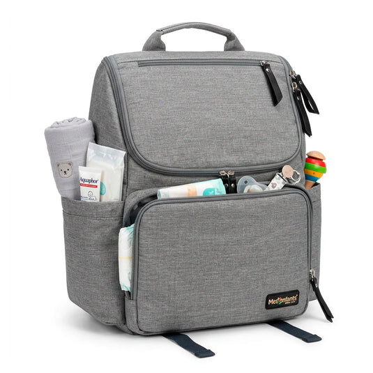 Pañalera morral gris clara múltiples bolsillos - Mesenfants