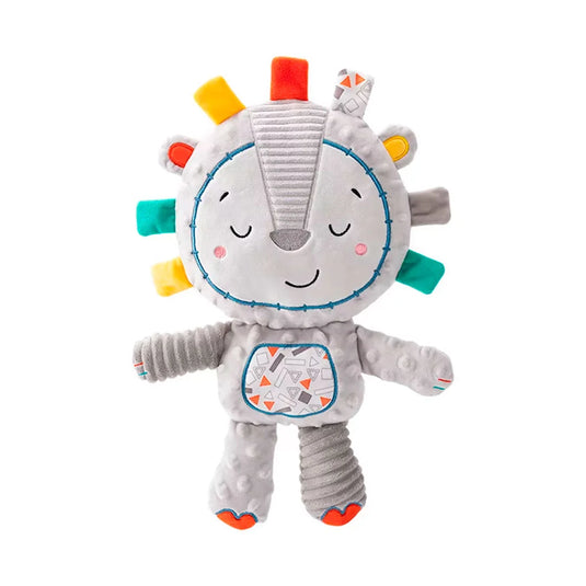 Peluche multisensorial con diseño de animalitos para bebé, hecho en material resistente, suave e hipoalergénico, juguete de apego con distintas texturas, cascabel